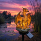 🔥LAST DAY 50% OFF✨Solar Dragon Garden Statue Light – Golden Ember Fantasy Outdoor Decor