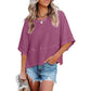 ☀️2026 HOT SALE 50% OFF💃🌸Women's Solid Color Splicing Loose Five Points Flare Sleeve T-Shirt