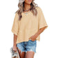 ☀️2026 HOT SALE 50% OFF💃🌸Women's Solid Color Splicing Loose Five Points Flare Sleeve T-Shirt