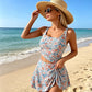 🔥Tank Top & Side Tie Skirt Swimwear Set – Polyester – Modest Coverage & Adjustable Side Tie for Beach & Pool 👙