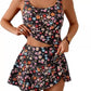 🔥Tank Top & Side Tie Skirt Swimwear Set – Polyester – Modest Coverage & Adjustable Side Tie for Beach & Pool 👙